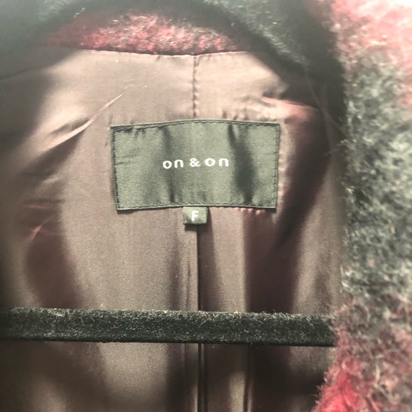 On & On checkered wool peacoat size: Free - Picture 4 of 4